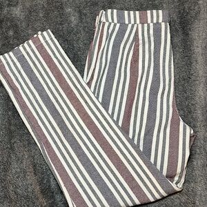 Free people striped skinny pants size 2 side zipper